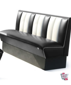 Simple Retro American Diner bench seats 3 HW150