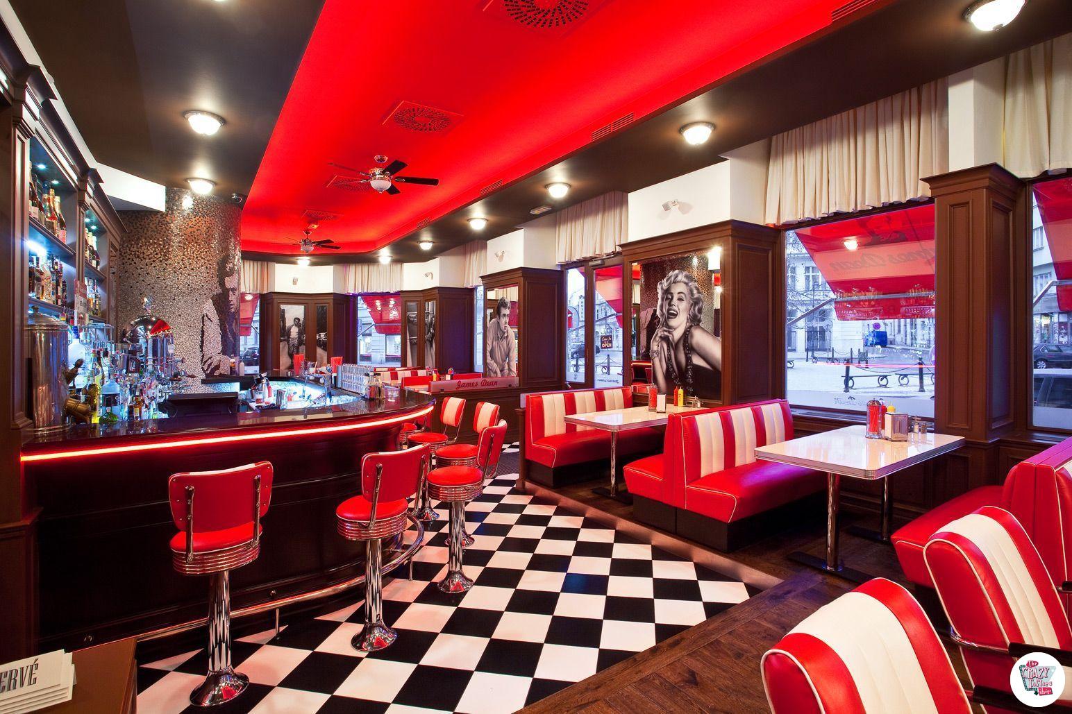 American Retro Diner banc 3 Squares simples