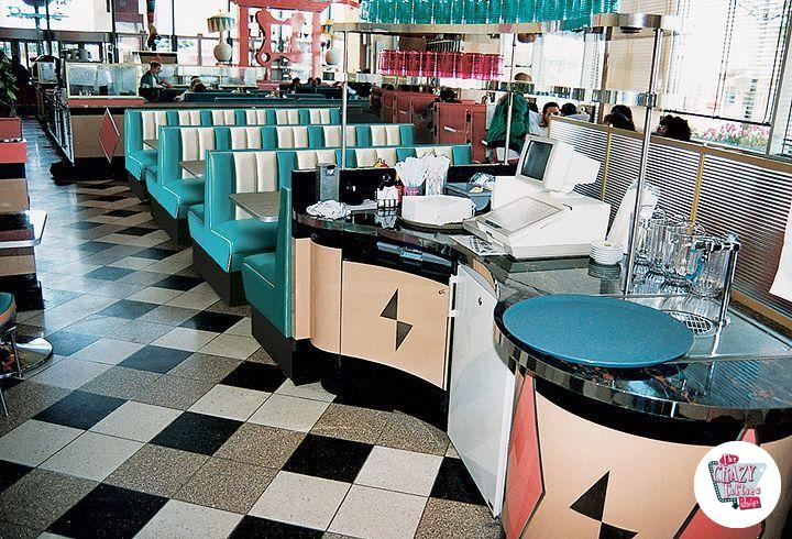 Retro American Diner benk 4 Simple Squares