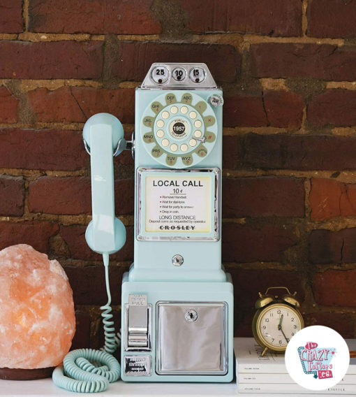 Retro Telephone Booth 1950 Turquoise