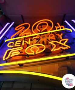 Neon 20th Century Fox sign below