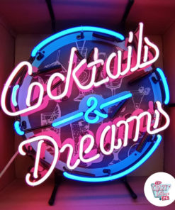 Neon Cocktails and Dreams Poster