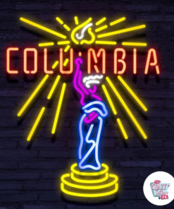 Neon Columbia auf Zeichen