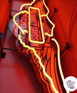 Insegna al neon di Harley Davidson Wings arancione