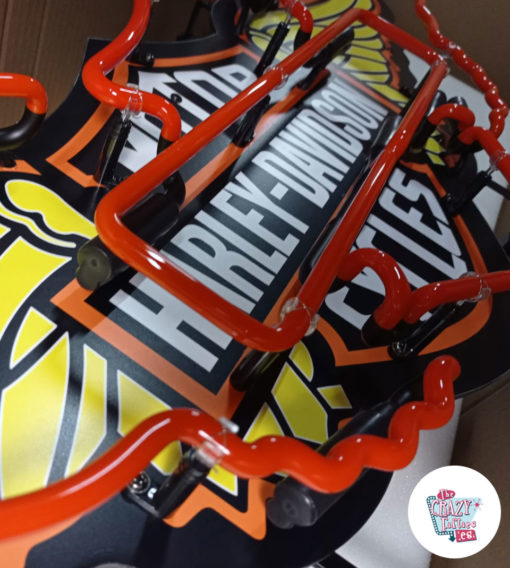 Insegna al neon di Harley Davidson Wings arancione