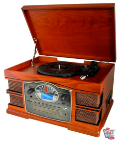 Vinyl 33 45-78-RPM. Diamant-Nadel. CD-Player, USB, SD Card, Aufnahmefunktion.