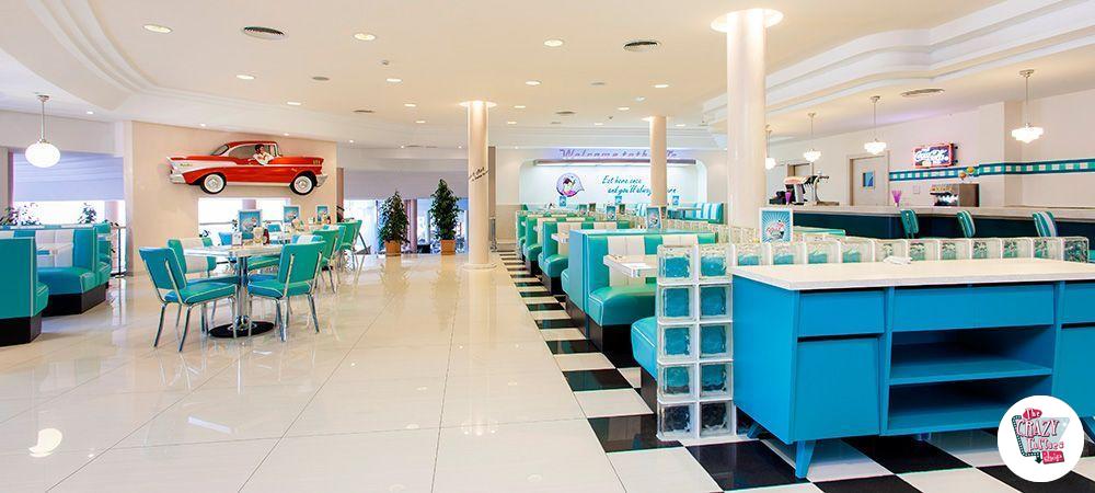 Fifties american diner bancos retro