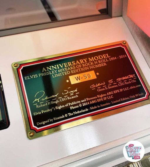 Jukebox Rock-ola Elvis Limited Edition-tallrik