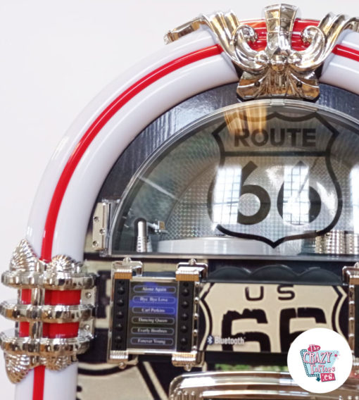 Jukebox Neon Bluetooth Route 66 Vintage cupula