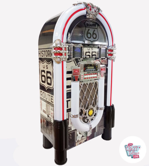 Jukebox Neon Bluetooth Route 66 Vintage höger