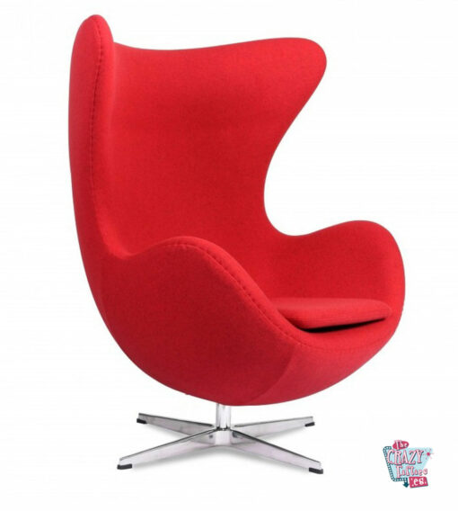 Chaise Oeuf Cachemire Rouge