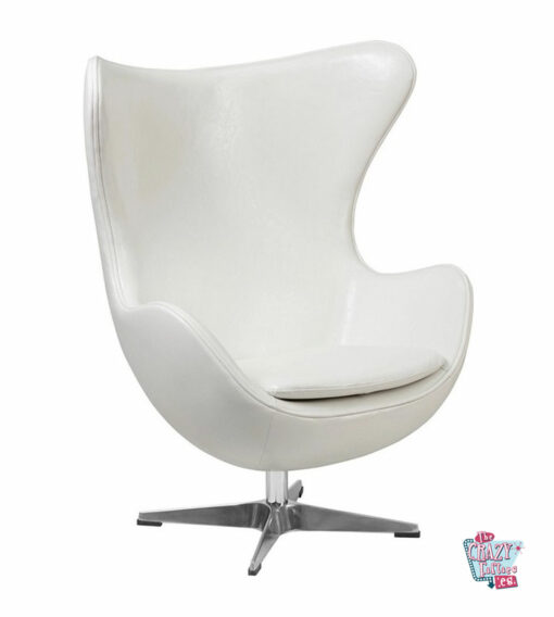 Egg Chair aus weißem EcoLeather