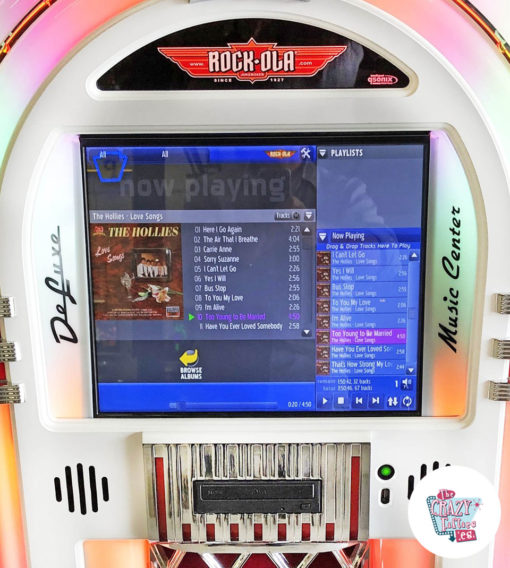 Jukebox Rock-ola Digital Bubbler Deluxe شاشة بيضاء