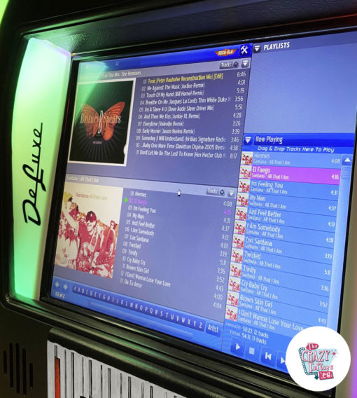 Tela de toque Jukebox Rock-ola Digital Bubbler Deluxe Black