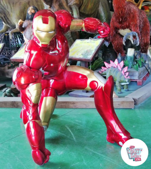 Figura decorazione Super Hero IronMan inginocchiato