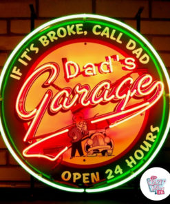 Cartel Neon Dad's Garage