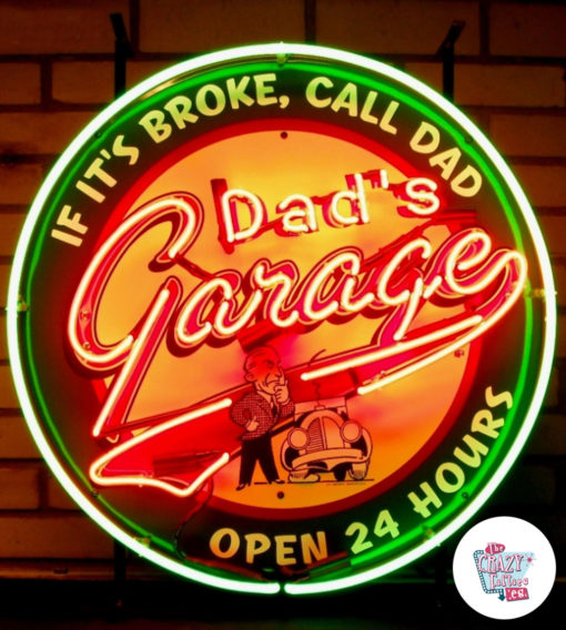 Cartel Neon Dad's Garage