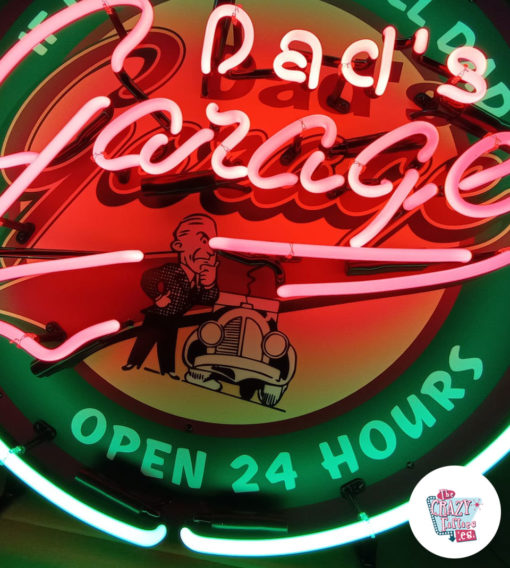 Neon Dad's Garage Poster