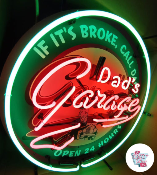 Neon Dad's Garage Poster