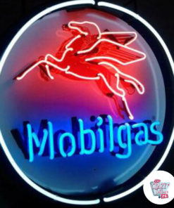 Neon MobilGas on Sign