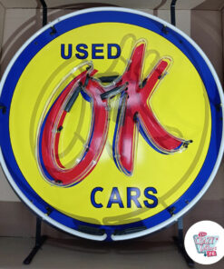 Cartaz de carros usados ​​Neon OK desativado