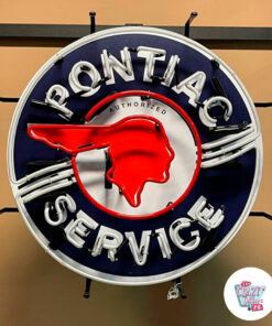 Neon Pontiac Service-skilt slått av