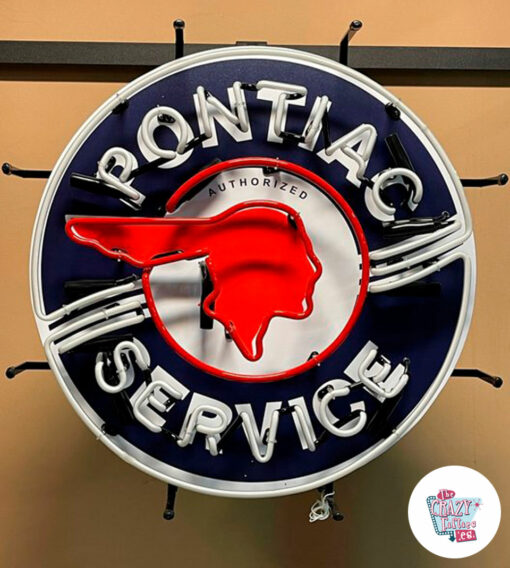 Enseigne Neon Pontiac Service éteinte