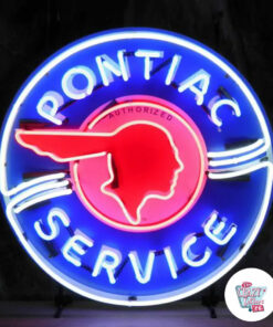 Neon Pontiac Service sign on