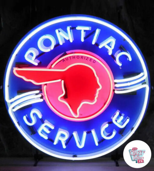 Neon Pontiac Service sign on