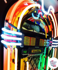 Pôster Neon Wurlitzer Jukebox com detalhes em