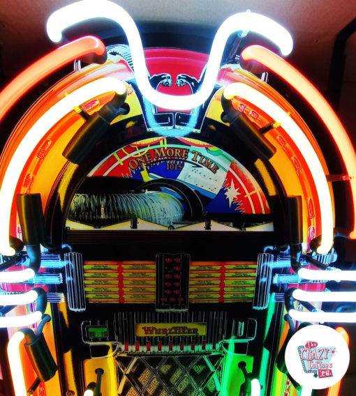 Неоновый плакат Wurlitzer Jukebox загорелся