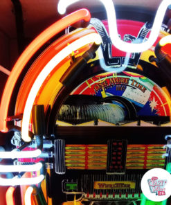 Neon Wurlitzer Jukebox plakat opplyst detalj