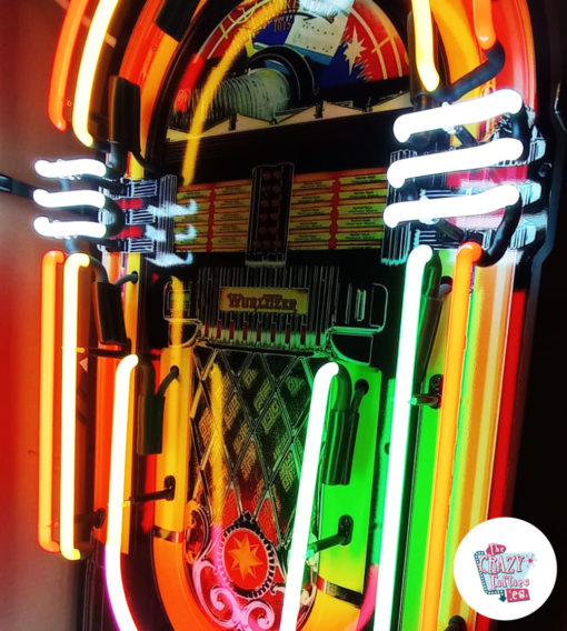 Detalhe Neon Wurlitzer Jukebox em pôster