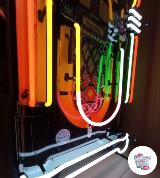 Neon Wurlitzer Jukebox side lit sign