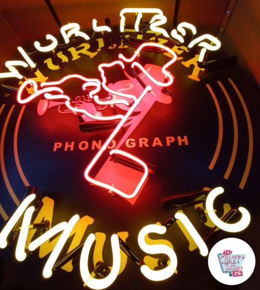 Poster Neon Wurlitzer Music on detail