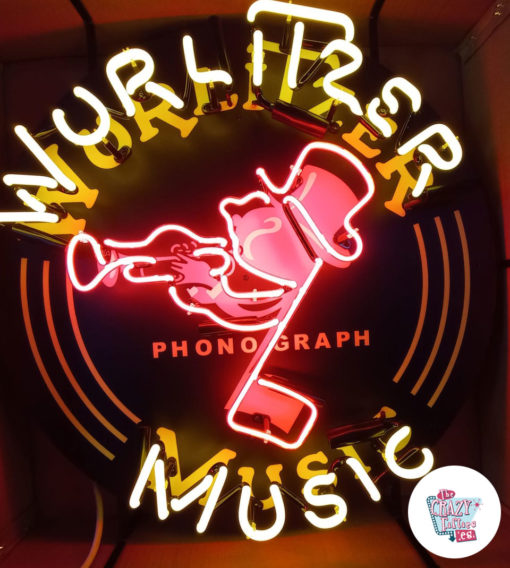 Original Neon Wurlitzer musikaffisch