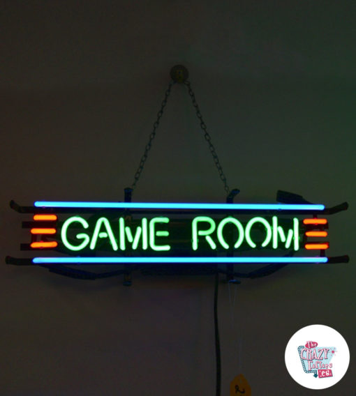 Poster della sala giochi al neon reale