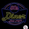Neon 50s Diner Late Night Poster