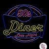 Неон 50-х Diner Поздно ночью Плакат