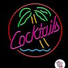 Neon-cocktails med palme-plakat