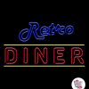 Неоновый ретро Diner постер