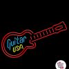 Neon Sign Guitar USA 