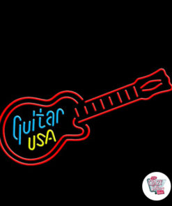 Neon Sign Guitar USA 