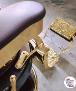 Sillón de Barbero Retro Classic Lux Gold reposapies oro