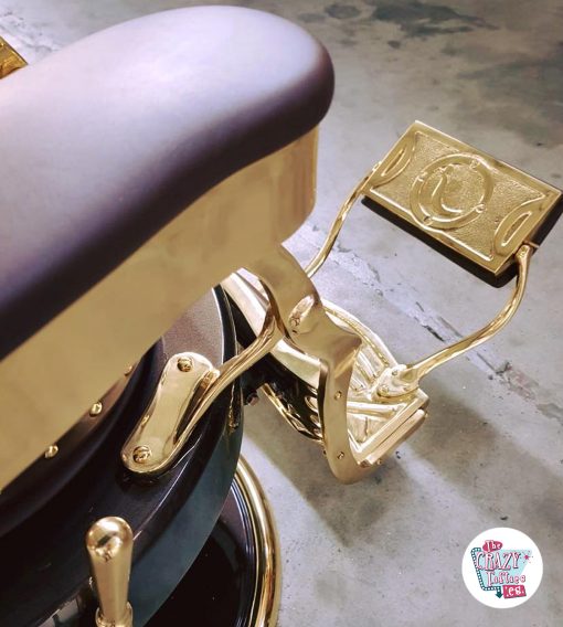 Retro Barber Chair Classic Lux Gold poggiapiedi oro