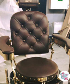 Fauteuil Barber Retro Classic Lux Doré capitoné