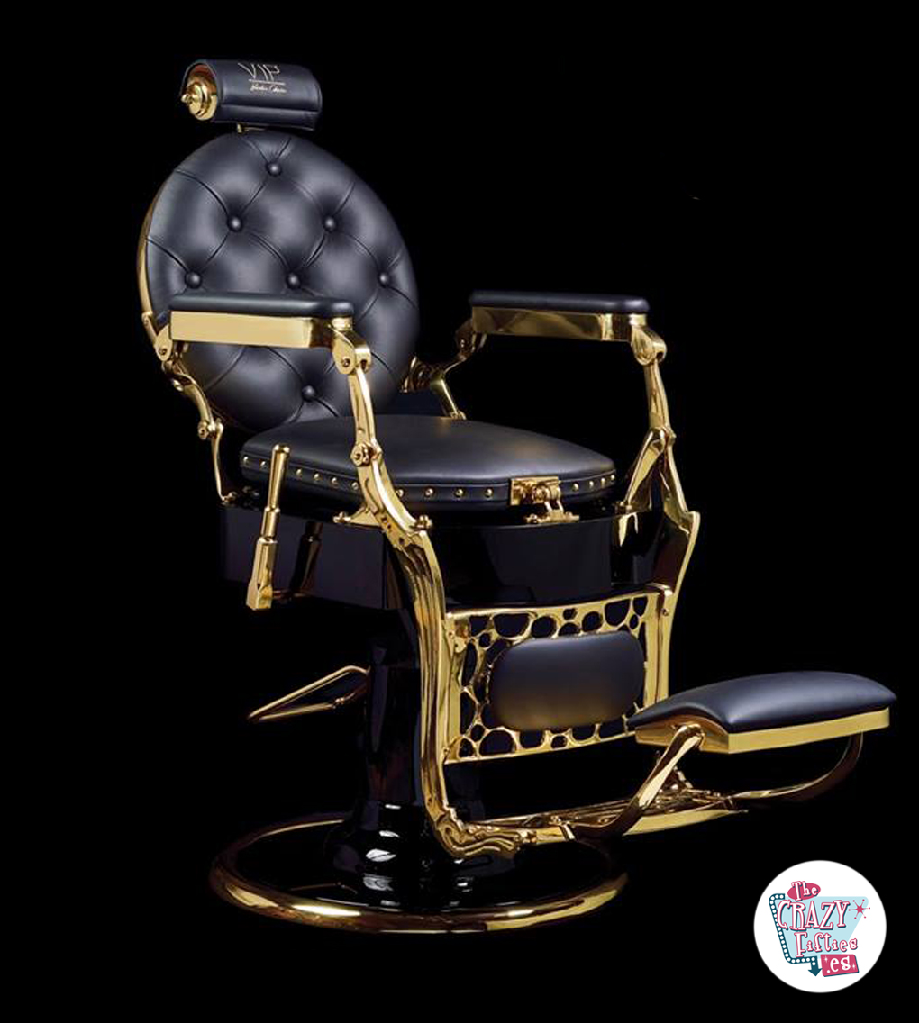 A cadeira de barbeiro Grécia tem um estilo retrô inspirado em