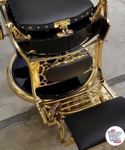 Acabado Oro del apoyapies Sillón de Barbero Vintage Gold