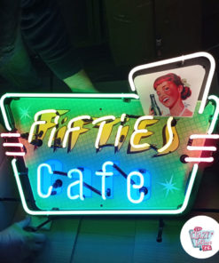 Neon Fifties Cafe auf Poster