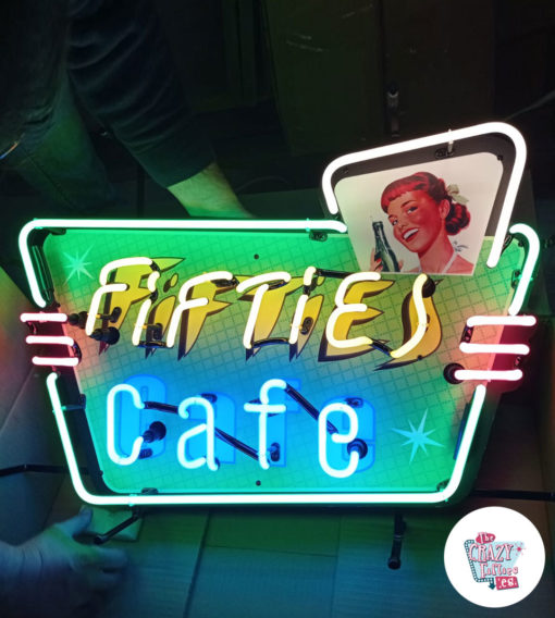 Neon Fifties Cafe auf Poster